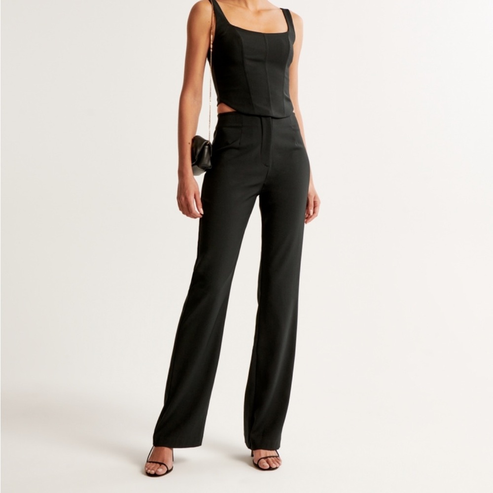 High Rise Slim Boot Black Trouser